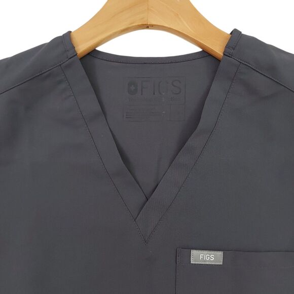Figs Scrub Top Womens XS Gray Catarina One-Pocket Short Sleeve Work Uniform - Picture 2 of 11